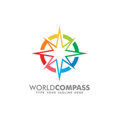 Obraz premium Simple Compass logo icon