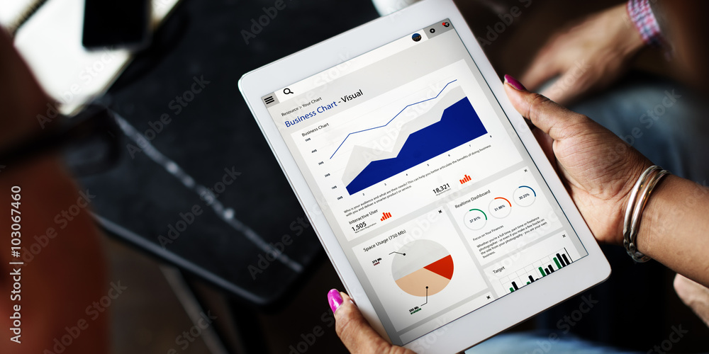 Wall mural business chart report statistic palnning analysis concept