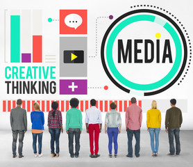 Media Communication Connect Creative Thinking Concept
