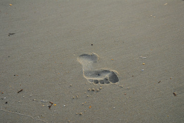 footprint on beach sand