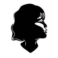 Vector silhouette of girl