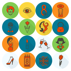 Womans Day Icon Set