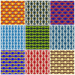 a collection of beautiful colored seamless pattern