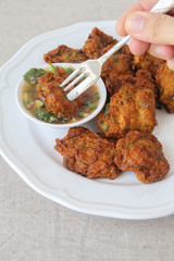.Thai fish cakes, selective focus,