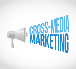 cross-media marketing megaphone message concept