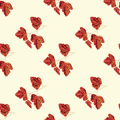 autumn leaves of trees on a light background seamless pattern vector illustration