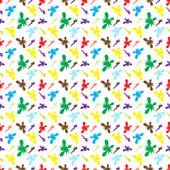 beautiful colored abstract flowers on a light background seamless pattern vector illustration