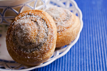 Homemade rolls with sugar