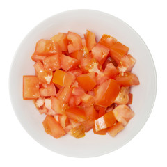 Tomatoes in a white plate