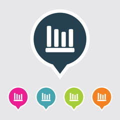 Very Useful Editable Graph Icon on Different Colored Pointer Shape. Eps-10.