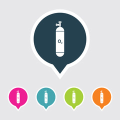 Very Useful Editable Oxygen Cylinder Icon on Different Colored Pointer Shape. Eps-10.