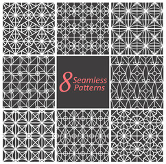 geometric Seamless Patterns, Pattern Swatches, vector, Endless texture can be used for wallpaper, pattern fills, web page,background,surface