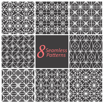 geometric Seamless Patterns, Pattern Swatches, vector, Endless texture can be used for wallpaper, pattern fills, web page,background,surface