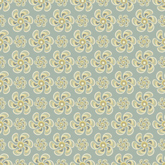 delicate abstract flowers on gray background seamless pattern vector illustration