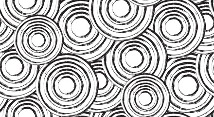 Seamless black and white texture with grunge circles