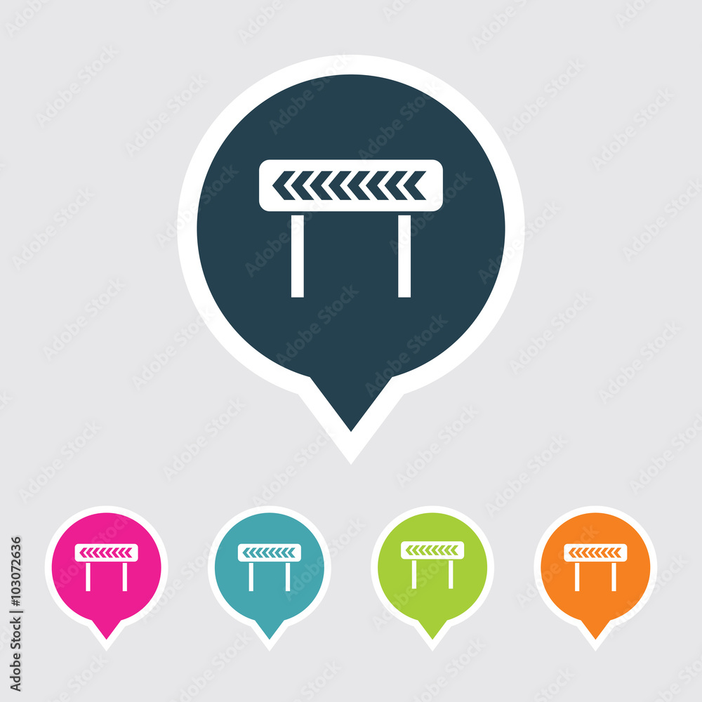 Poster very useful editable diversion icon on different colored pointer shape. eps-10.