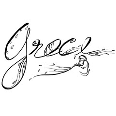 Hand Lettering Inspirational Quote. Grace Calligraphy . Grace Background