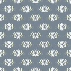 Abstract beautiful flowers on gray background seamless pattern vector illustration