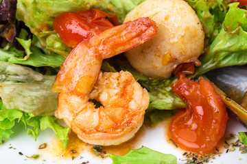 Delicious warm seafood salad.