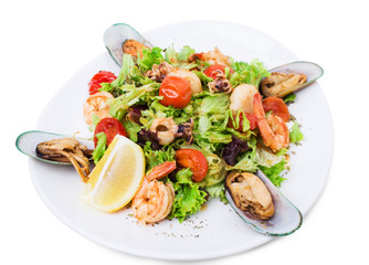 Delicious warm seafood salad.