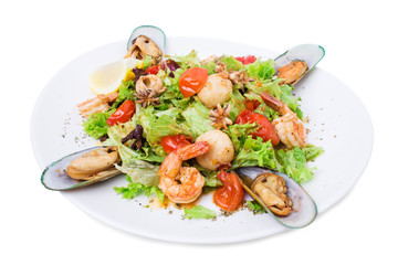 Delicious warm seafood salad.
