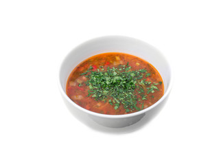 Delicious vegetable red soup.