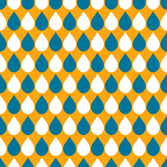 White Blue Orange Water Drops Background Vector Illustration.