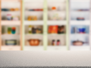 grey counter top with kitchen cabinet background