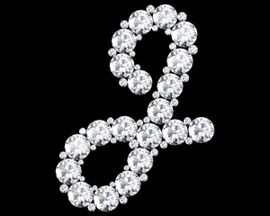 A stunning beautiful "J" set in diamonds. V. 9
