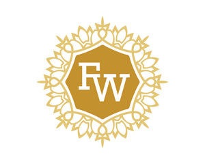 FW initial royal letter logo