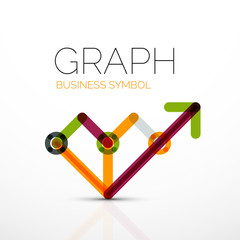 Abstract logo idea, linear chart or graph  business icon. Creative vector logotype design template