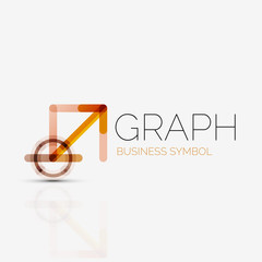 Abstract logo idea, linear chart or graph  business icon. Creative vector logotype design template