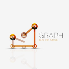 Abstract logo idea, linear chart or graph  business icon. Creative vector logotype design template