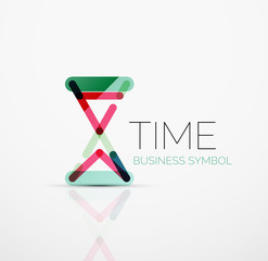 Vector abstract logo idea, time concept or clock business icon. Creative logotype design template