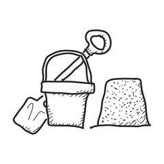 Simple doodle of a bucket and spade