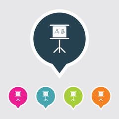 Very Useful Editable Teaching Stand Icon on Different Colored Pointer Shape. Eps-10.