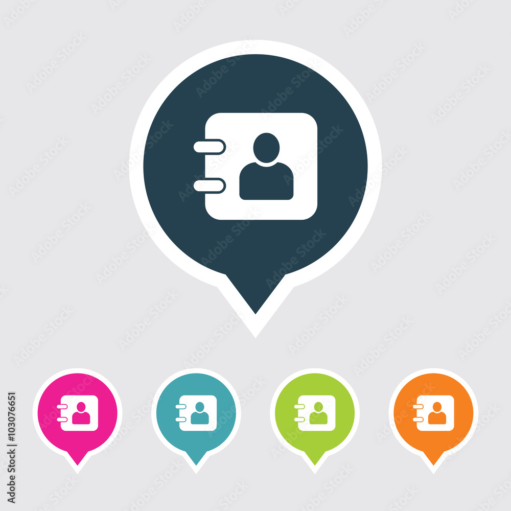 Aufkleber very useful editable diary icon on different colored pointer shape. eps-10.