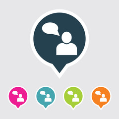 Very Useful Editable User Icon on Different Colored Pointer Shape. Eps-10.