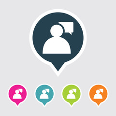 Very Useful Editable User Icon on Different Colored Pointer Shape. Eps-10.