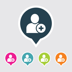 Very Useful Editable User Icon on Different Colored Pointer Shape. Eps-10.