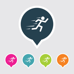 Very Useful Editable Runner Icon on Different Colored Pointer Shape. Eps-10.