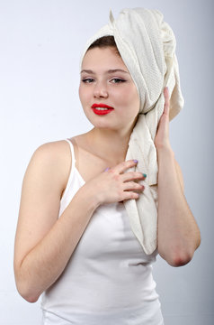 girl and towel