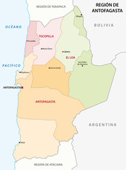 Antofagasta (Chile) Administrative Region Map