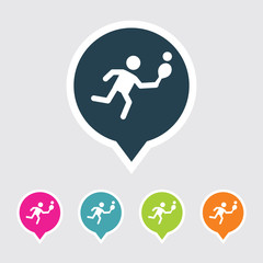 Very Useful Editable Table Tennis Player Icon on Different Colored Pointer Shape. Eps-10.