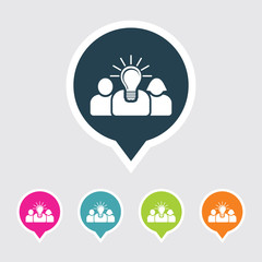 Very Useful Editable Team Icon on Different Colored Pointer Shape. Eps-10.