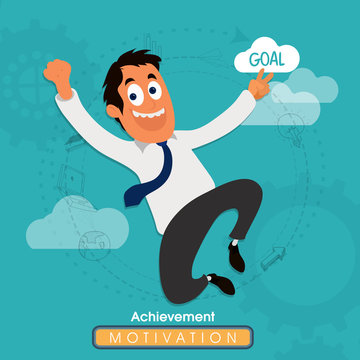 Businessman achieve his success goal.