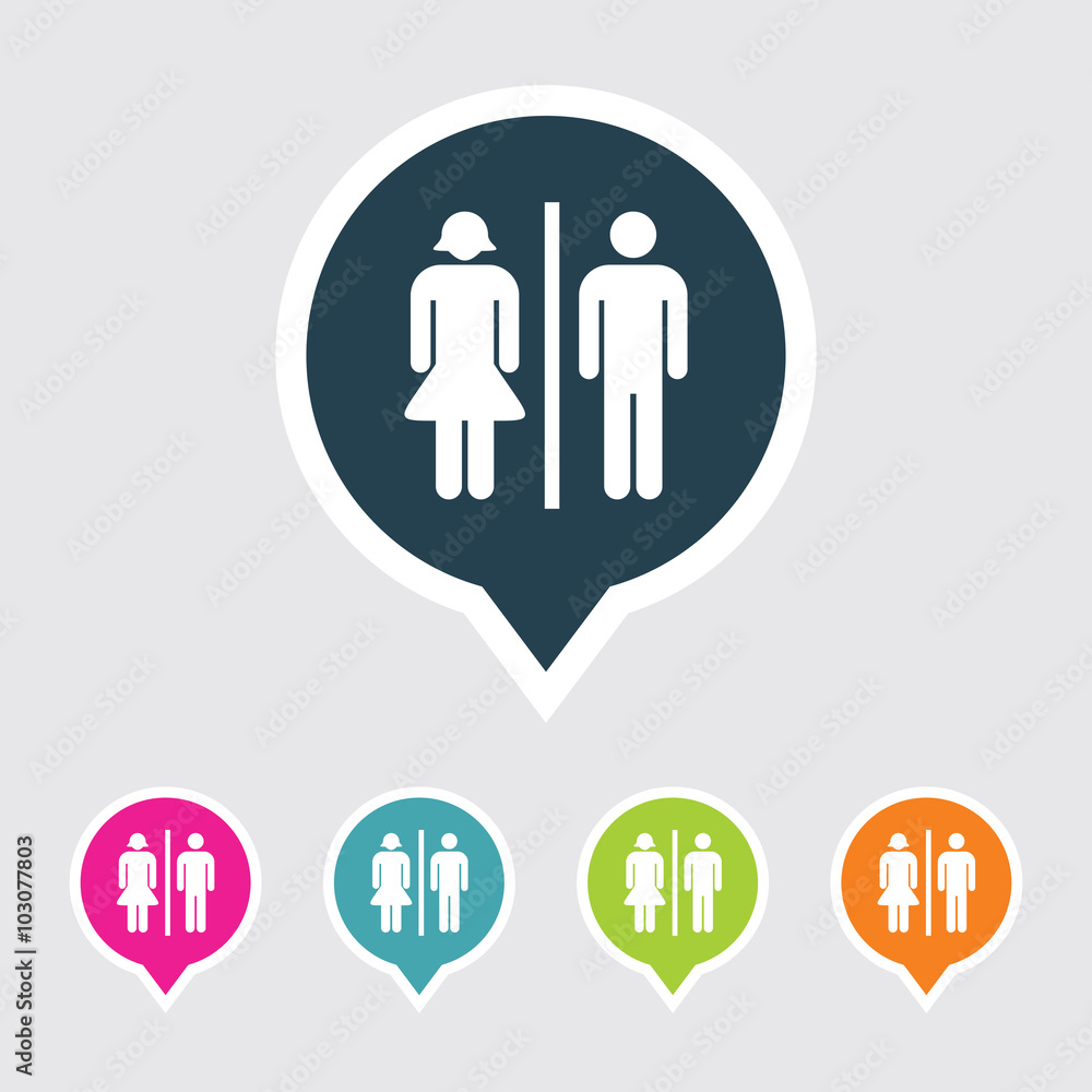 Aufkleber very useful editable facility icon on different colored pointer shape. eps-10.