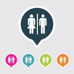 Very Useful Editable Facility Icon on Different Colored Pointer Shape. Eps-10.