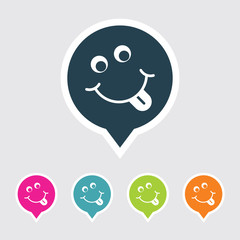 Very Useful Editable Tongue Icon on Different Colored Pointer Shape. Eps-10.