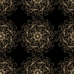 Seamless pattern with gold lace